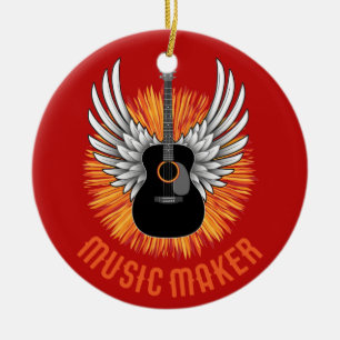 Musikmacher (Gitarrenspieler) Keramik Ornament