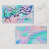 Musikmädchen auf Imitaten irisierender Hintergrund Visitenkarte (Vorne/Hinten)