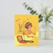 Musikmädchen der 60er Jahre Postkarte (Stehend Vorderseite)