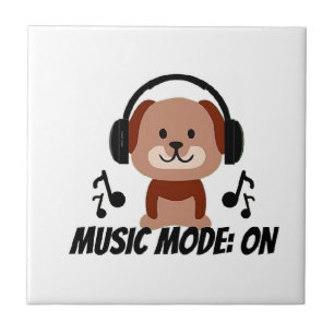 Musikmodus EIN � Chill Dog Cartoon Vibes Fliese
