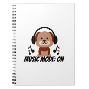 Musikmodus EIN � Chill Dog Cartoon Vibes Notizblock