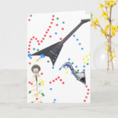 Musikmontage Rote Grußkarte Karte (Gelbe Blume)