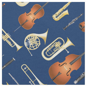 Musikmusikdekor Blue Stoff