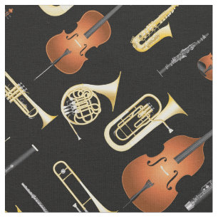 Musikmusikdekor Orchestra Instruments Stoff
