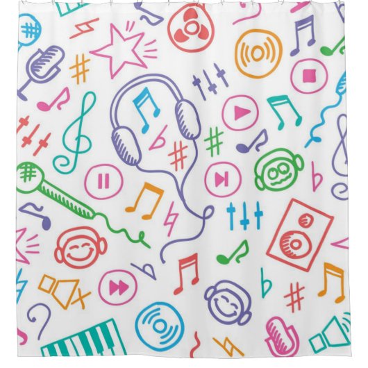 Musikmuster Duschvorhang (Vorderseite)