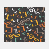 Musikmuster Fleecedecke (Vorderseite (Horizontal))