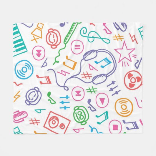 Musikmuster Fleecedecke (Vorderseite (Horizontal))