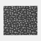 Musikmuster Fleecedecke (Vorderseite (Horizontal))