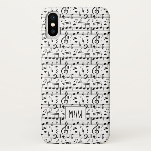 Musikmuster für individuelle Monogramm-Telefonfäll Case-Mate iPhone Hülle (Rückseite)