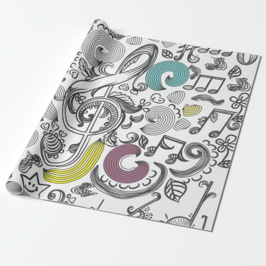 Musikmuster Geschenkpapier (Ungerollt)