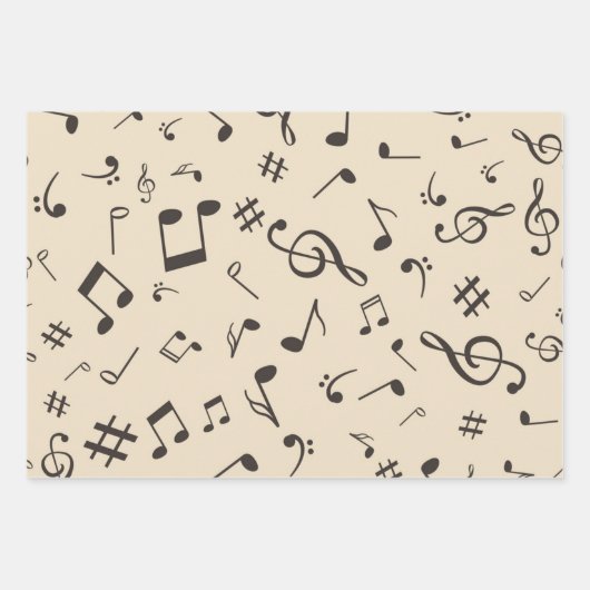 Musikmuster Geschenkpapier Set (Vorderseite)