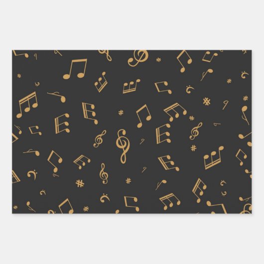 Musikmuster Geschenkpapier Set (Vorderseite)