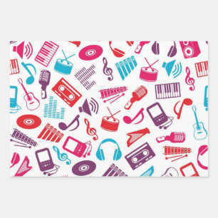 Musikmuster Geschenkpapier Set