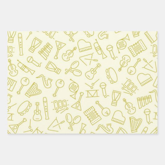Musikmuster Geschenkpapier Set (Vorderseite)