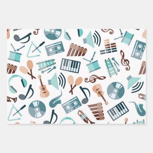 Musikmuster Geschenkpapier Set (Vorderseite 2)