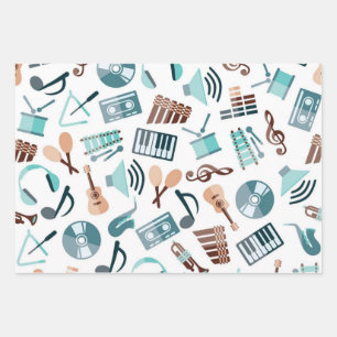 Musikmuster Geschenkpapier Set
