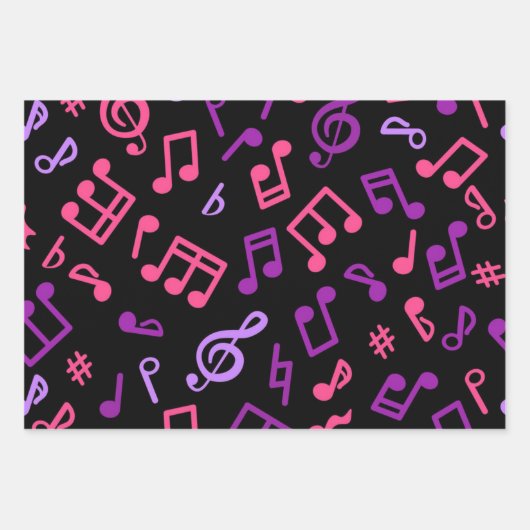 Musikmuster Geschenkpapier Set (Vorderseite)