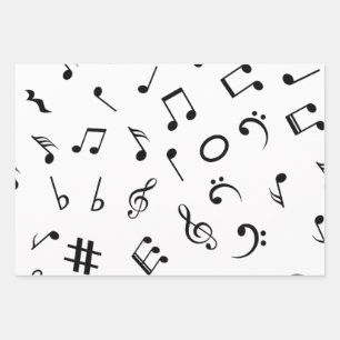 Musikmuster Geschenkpapier Set