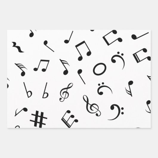 Musikmuster Geschenkpapier Set (Vorderseite)