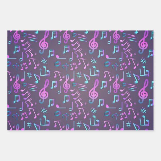 Musikmuster Geschenkpapier Set (Vorderseite)