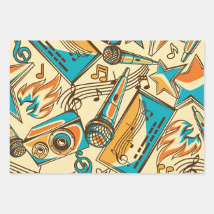 Musikmuster Geschenkpapier Set