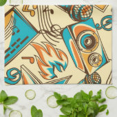 Musikmuster Geschirrtuch (Gefaltet)