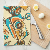 Musikmuster Geschirrtuch (Viertel Falte)