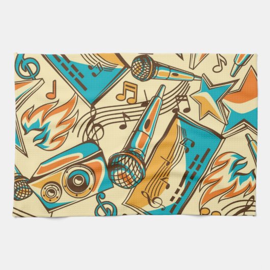 Musikmuster Geschirrtuch (Horizontal)