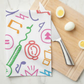 Musikmuster Geschirrtuch (Viertel Falte)