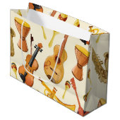 Musikmuster Große Geschenktüte (Vorderseite Schrägansicht)