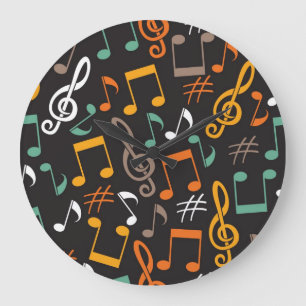 Musikmuster Große Wanduhr