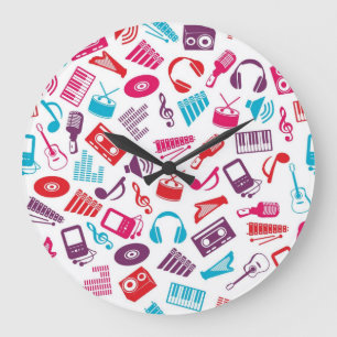 Musikmuster Große Wanduhr