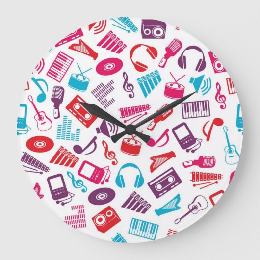 Musikmuster Große Wanduhr (Vorderseite)
