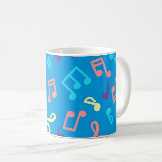Musikmuster Kaffeetasse (VorderseiteRechts)