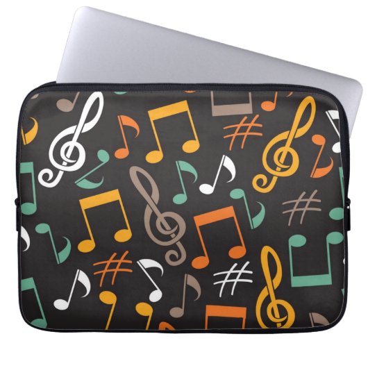 Musikmuster Laptopschutzhülle (Vorderseite)