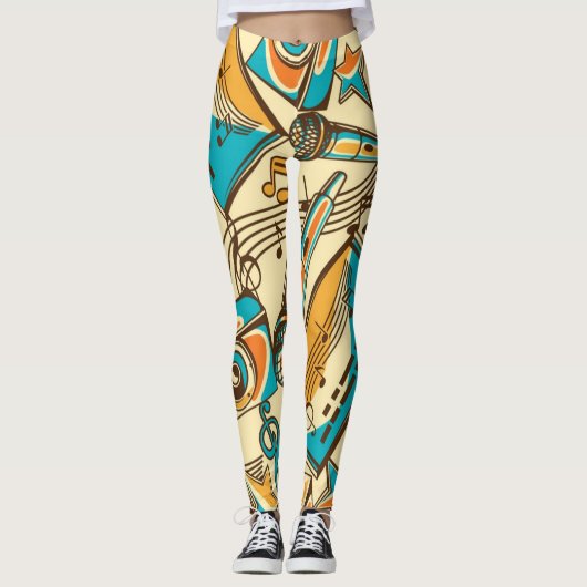 Musikmuster Leggings (Vorderseite)