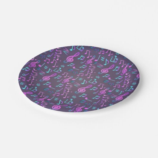 Musikmuster Pappteller (Schrägansicht)