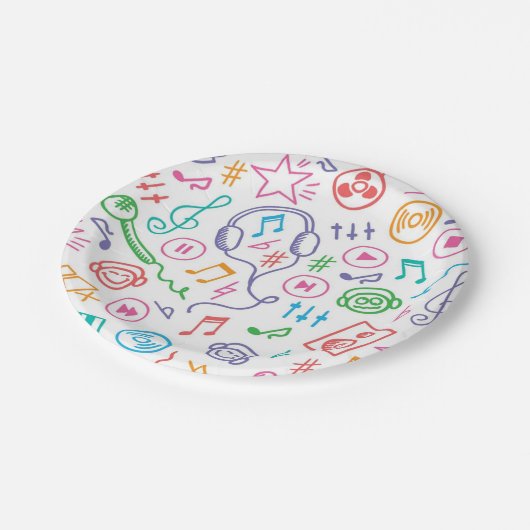 Musikmuster Pappteller (Schrägansicht)