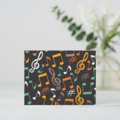 Musikmuster Postkarte (Stehend Vorderseite)