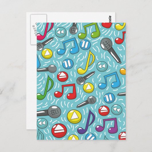 Musikmuster Postkarte (Vorne/Hinten)