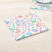 Musikmuster Rechteckiger Pappuntersetzer (angewinkelt)