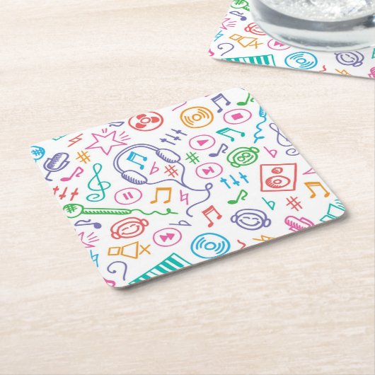 Musikmuster Rechteckiger Pappuntersetzer (angewinkelt)