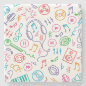 Musikmuster Steinuntersetzer (Vorderseite)