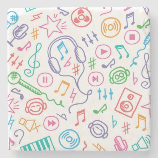 Musikmuster Steinuntersetzer (Vorderseite)