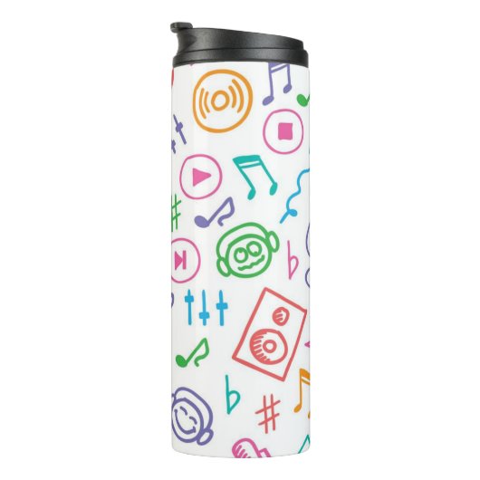 Musikmuster Thermosbecher (Nach rechts gedreht)