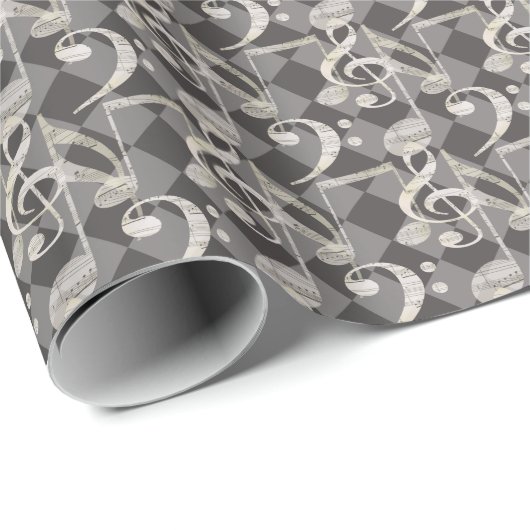 Musiknotationen - Wrapping Paper Geschenkpapier (Rolleneckpunkt)
