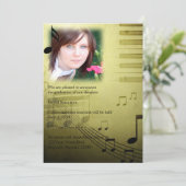 Musiknote-Abschluss-Mitteilung Einladung (Stehend Vorderseite)