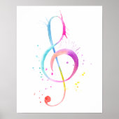 Musiknote Aquarell Poster (Vorne)
