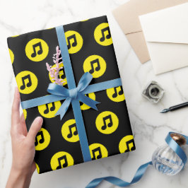 Musiknote auf Gelb Geschenkpapier