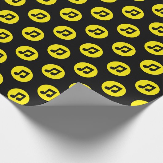 Musiknote auf Gelb Geschenkpapier (Ecke)